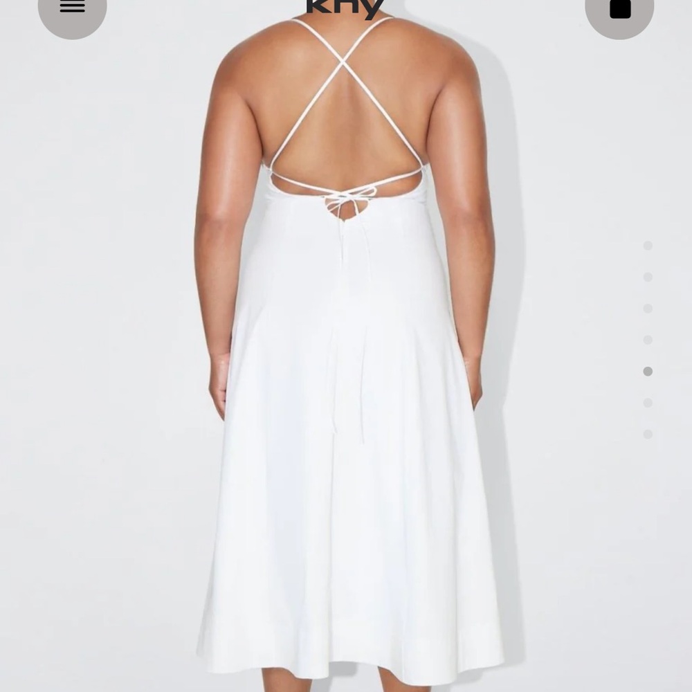 KHY NWT POPLIN LOW BACK MIDI DRESS - Picture 4 of 16